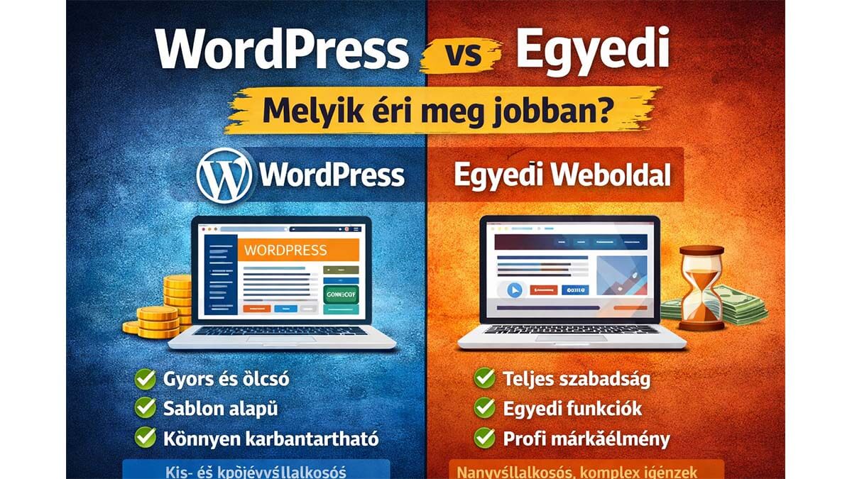 WordPress vs Egyedi Weboldal összehasonlítása